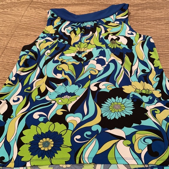 Pursuits Ltd, top, flower print, poly blend, L - Picture 7 of 8